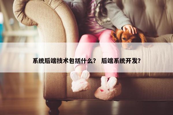 系统后端技术包括什么？ 后端系统开发？