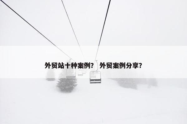 外贸站十种案例？ 外贸案例分享？