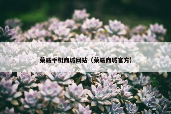 荣耀手机商城网站（荣耀商城官方）