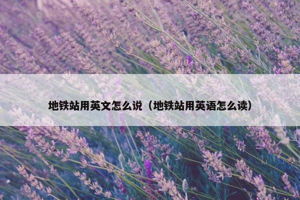 地铁站用英文怎么说（地铁站用英语怎么读）