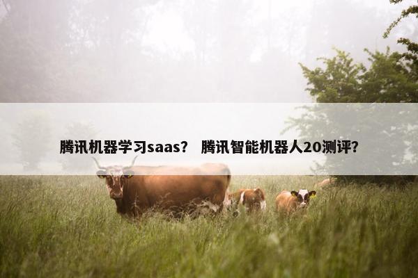 腾讯机器学习saas？ 腾讯智能机器人20测评？