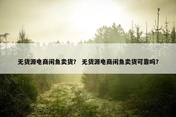 无货源电商闲鱼卖货？ 无货源电商闲鱼卖货可靠吗？