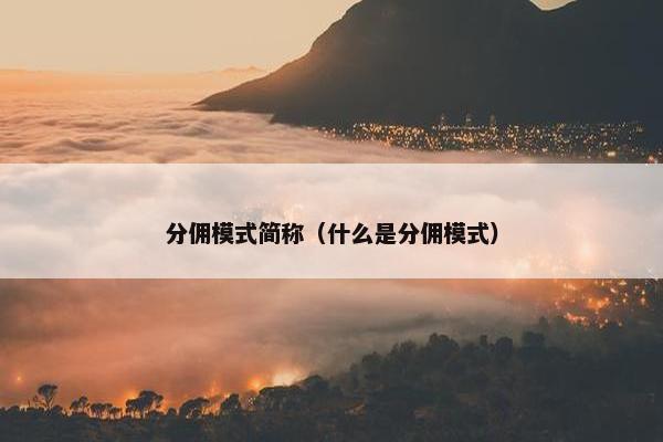 分佣模式简称（什么是分佣模式）