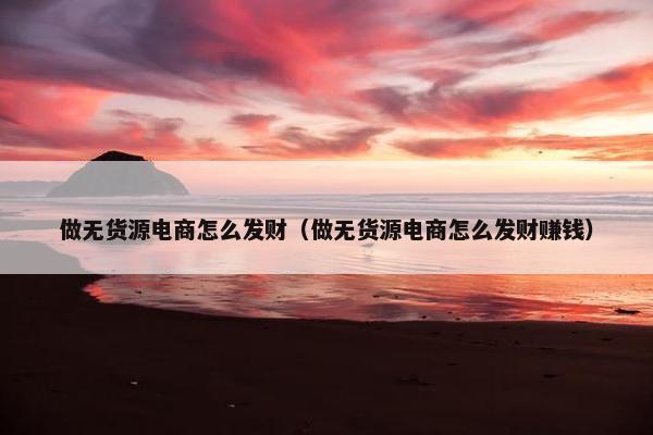 做无货源电商怎么发财（做无货源电商怎么发财赚钱）